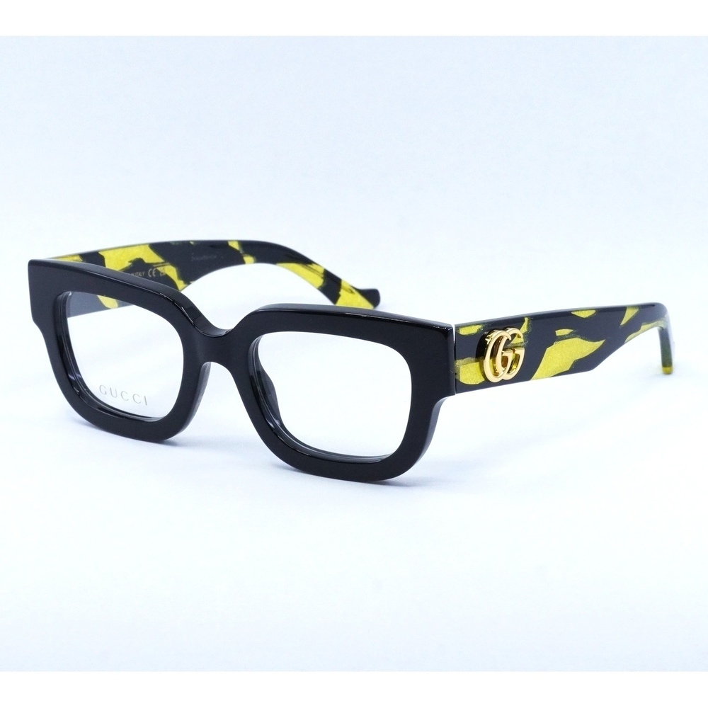 NWT Gucci GG1548O Black-Black Rectangle 52mm Eyeglasses